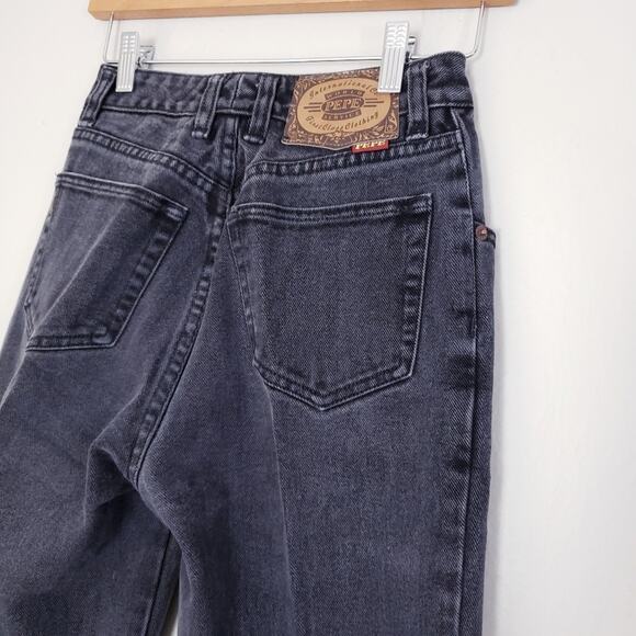 Pepe London Vintage High Rise Black Rigid Denim Straight Leg 90s Jean 5/6 - Picture 16 of 16